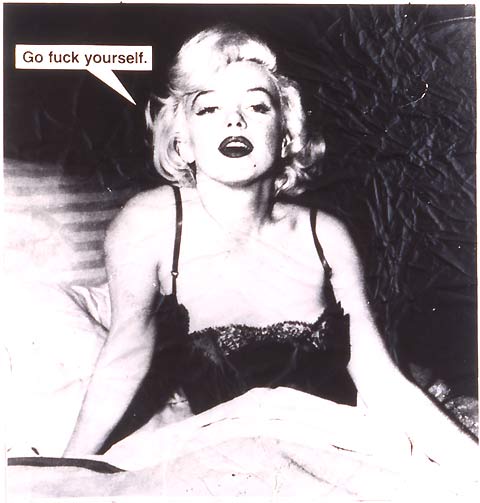 fig.: Jokes (1987 – 1988) Marilyn. B/W Photograph mounted on aluminum 76,2 x 101,6 x 3,5 cm. Courtesy the artist and Taxter & Spengemann, New York.