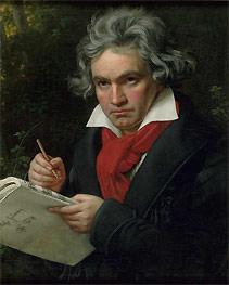 Painting of Ludwig van Beethoven (1820) by Joseph Karl Stieler. Source:	Beethoven-Haus Bonn 