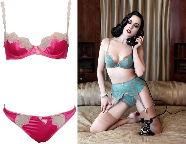 Dita Von Teese's new lingerie collection at La Petite Coquette in