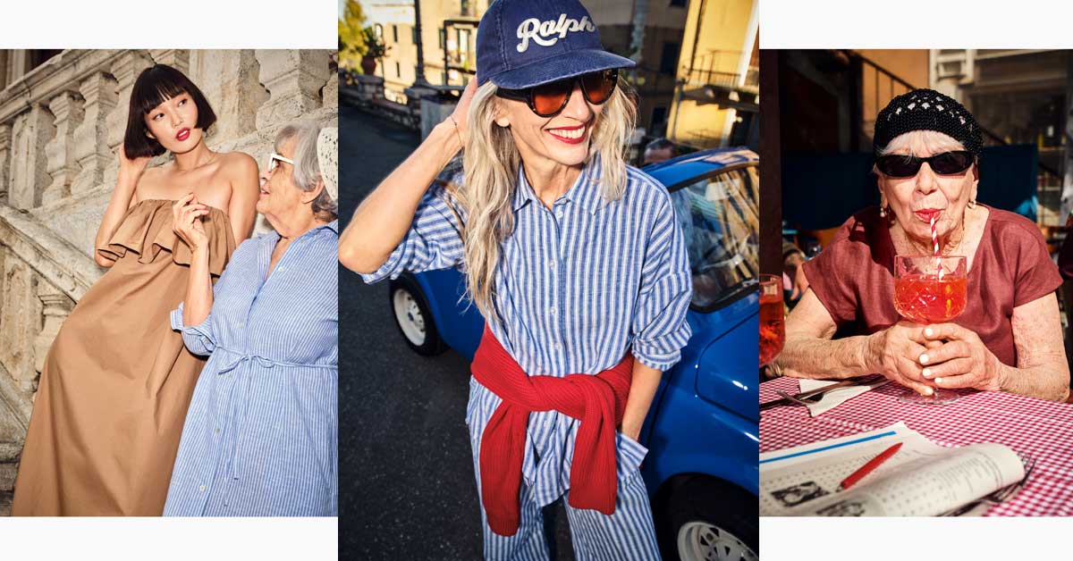 Women of different generations wearing light summer fashion outdoors