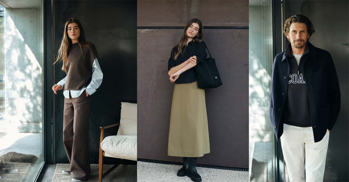 Three office-inspired looks from the ECOALF Autumn/Winter 2026/27 collection.
