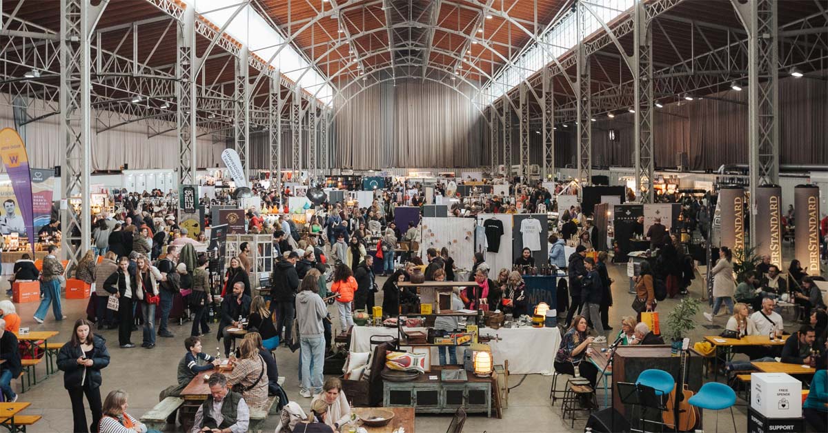 Edelstoff design market in Vienna's Marx Halle.