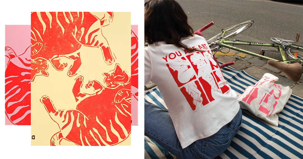 Graphic design prints and T-shirt artwork by independent labels at Edelstoff Market Vienna