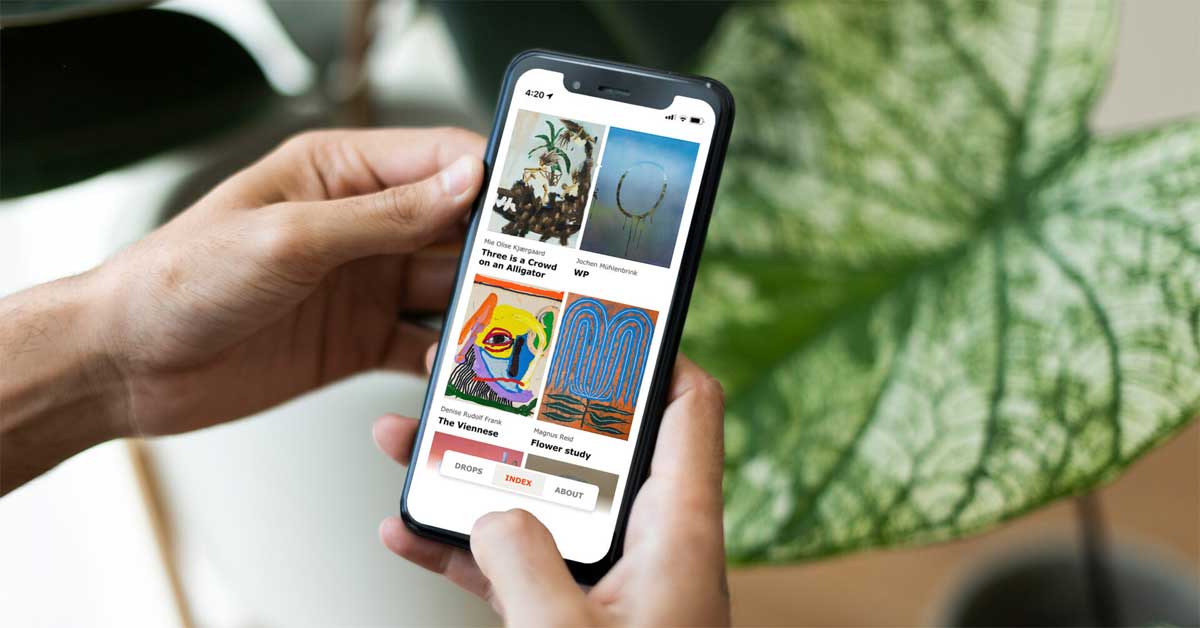 24HDROP art platform displayed on a smartphone