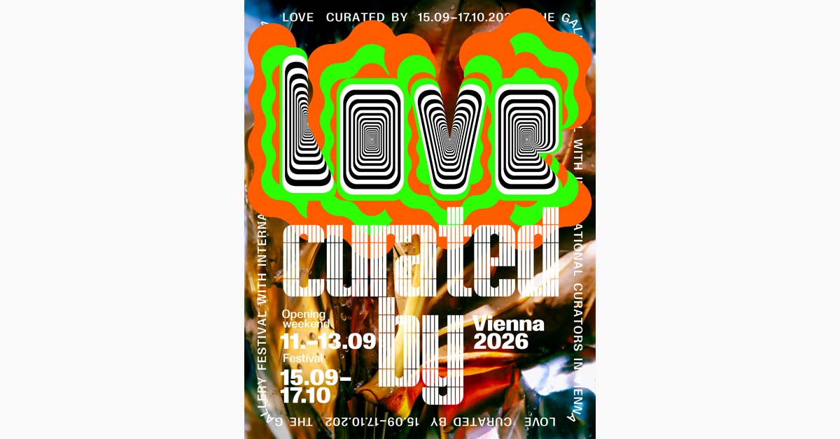 curated by 2026 Vienna gallery festival poster with LOVE theme