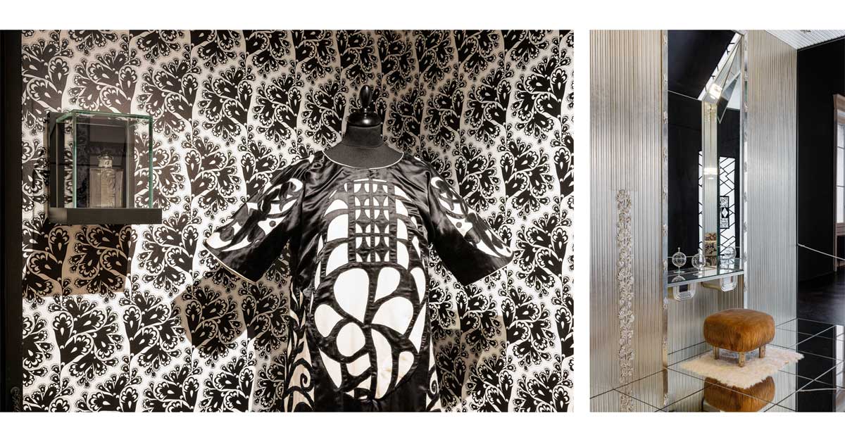 MAK Vienna 1900 exhibition views with Hoffmann dress and interior detail.