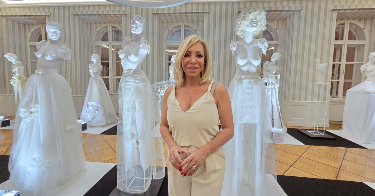 Sabine Wiedenhofer at the FE-DOM exhibition at MODE WIEN in Vienna