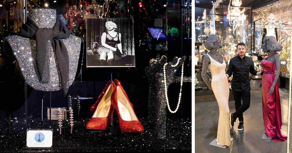 Marilyn Monroe exhibition objects and Ted Stampfer at Swarovski Crystal Worlds Wattens