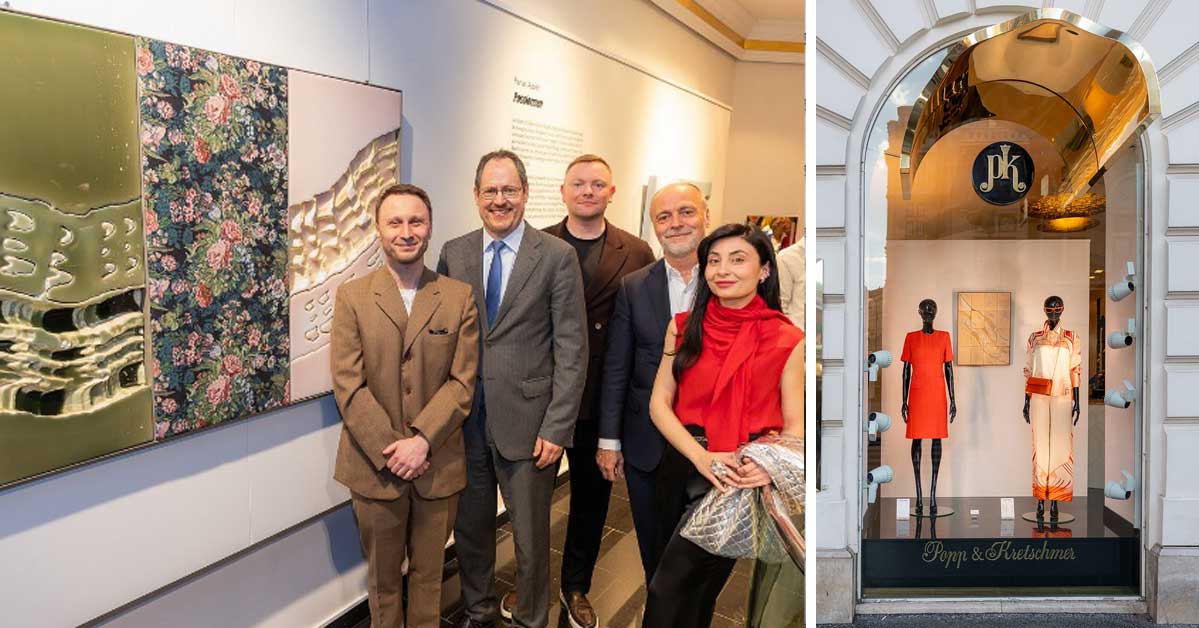Florian Appelt with Rainer Trefelik, Alexander Barvinskyi, Harald Friedrich and Rosaura Cauchi at Popp & Kretschmer exhibition Vienna