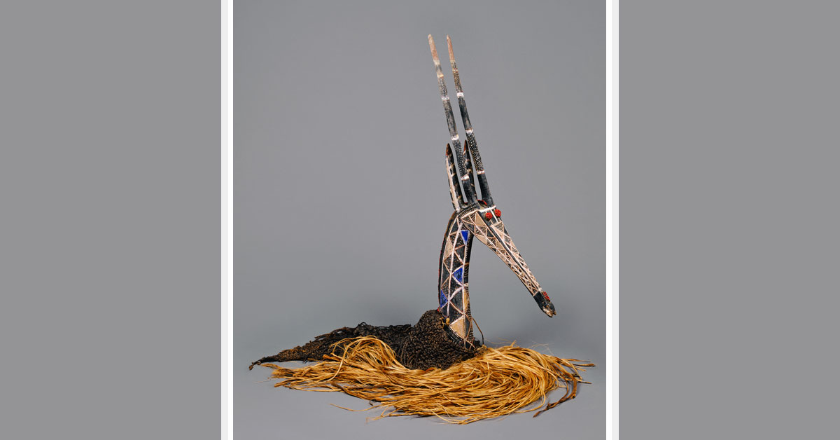 Antelope mask 'Noumtiri' by an unknown Kurumba master from the 1960s, Burkina Faso, symbolising ancestral presence and regenerative cultural knowledge.