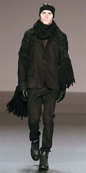 Barcelona based designers Jan Zamora Royo and Alfonso Peña Carreras presented their men's wear label Jan Iú Més during the Cibeles Madrid Fashion Week in February 2009.