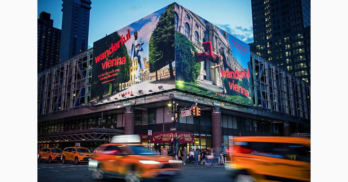 Wanderful Vienna campaign billboard at New York's Port Authority