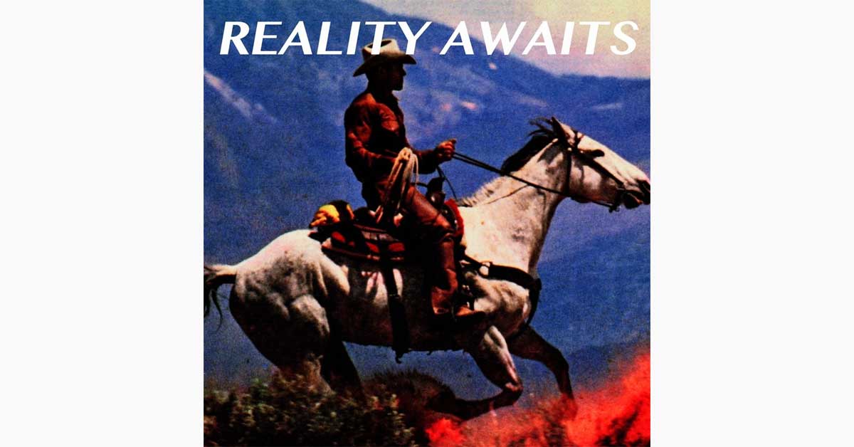 Album cover for The Stroke's 'Reality Awaits' featuring a cowboy on horseback based on Richard Prince's 'Untitled (Cowboy)' (1989).