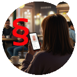 The article about the anti-ultra-fast fashion law concept is symbolized by an image of a woman browsing a clothing retail app on her smartphone.